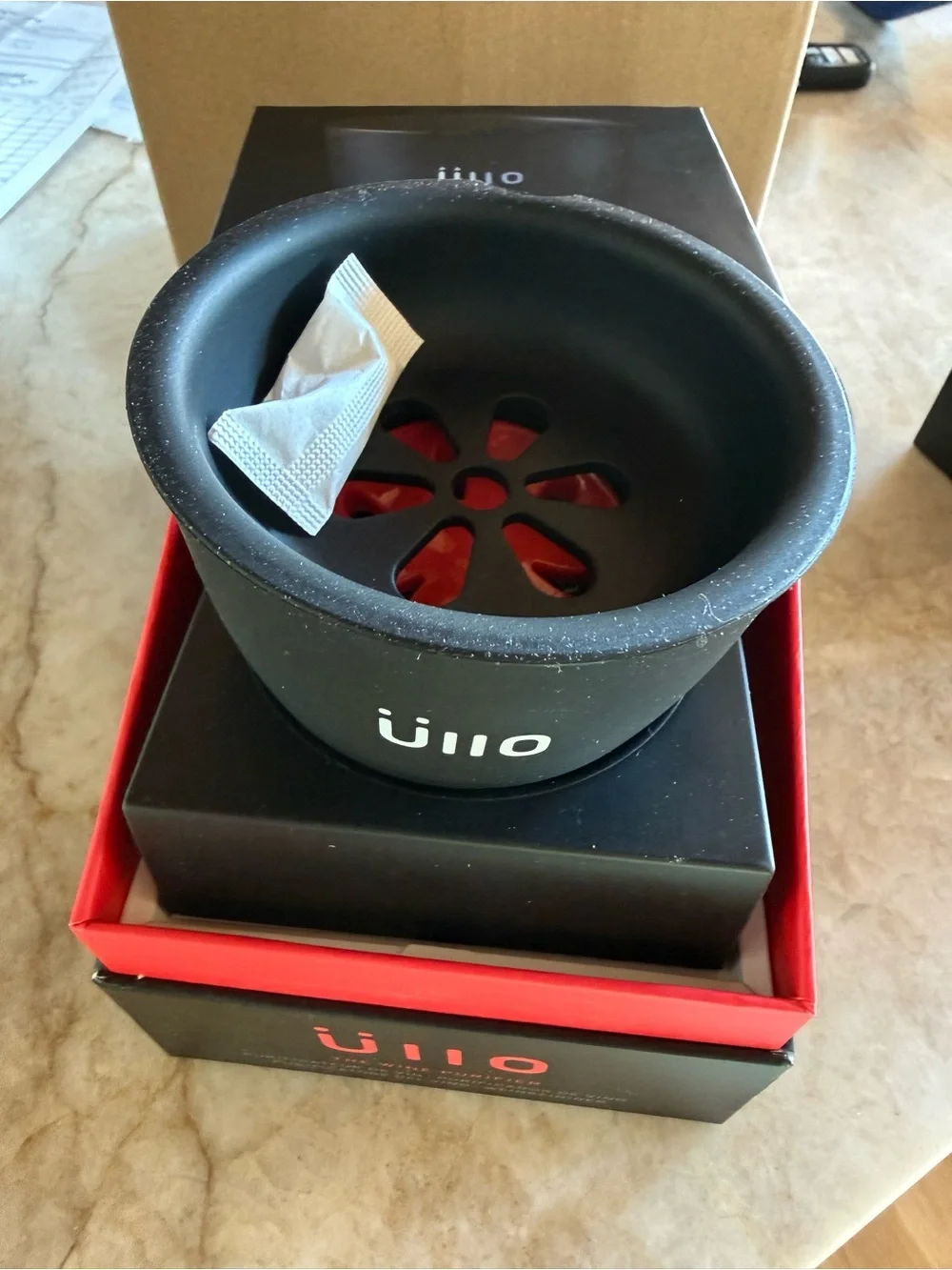 Gift for wine drinkers!  Üllo Wine Purifier - Black with Red Accents
